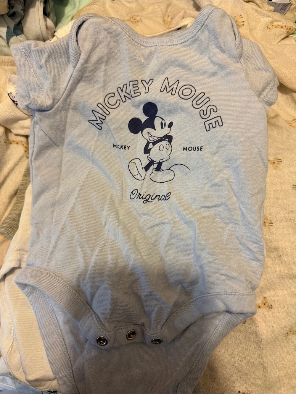 GAP Light Blue Mickey Mouse One-Piece Bodysuit